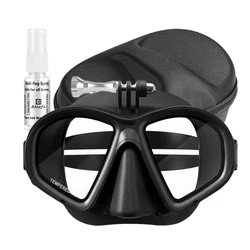 Low Volume Dive Mask Tempered Glasses Lens,Myopia Diving Mask,Spearguns Scuba Gear ,with Camera Mount,anti-fog for Narrow Face