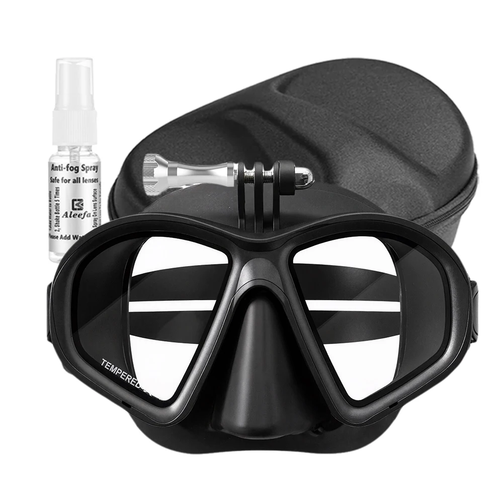 Low Volume Dive Mask Tempered Glasses Lens,Myopia Diving Mask,Spearguns Scuba Gear ,with Camera Mount,anti-fog for Narrow Face