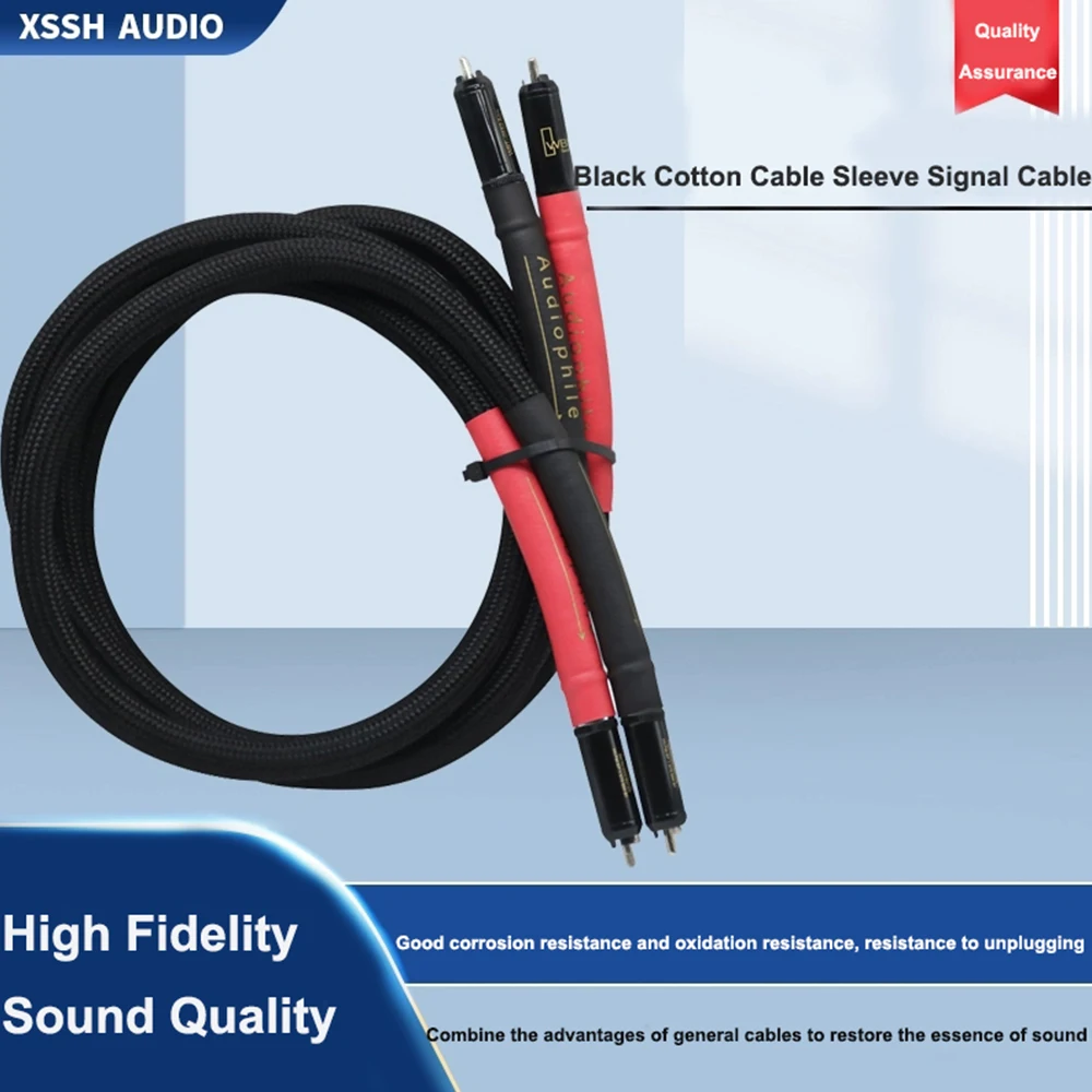 1 زوج 2 قطعة XSSH مرحبا نهاية HIFI FA-220 PVC 2 الأساسية النحاس النقي OFC PCOCC WBT-0102 ذكر RCA إلى RCA تمديد سلك كابل الصوت سلك