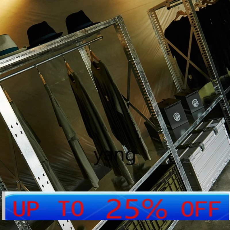 

LT Clothing Store Display Shelf Display Industrial Wind Warehouse Shelf Metal Storage Coat Rack