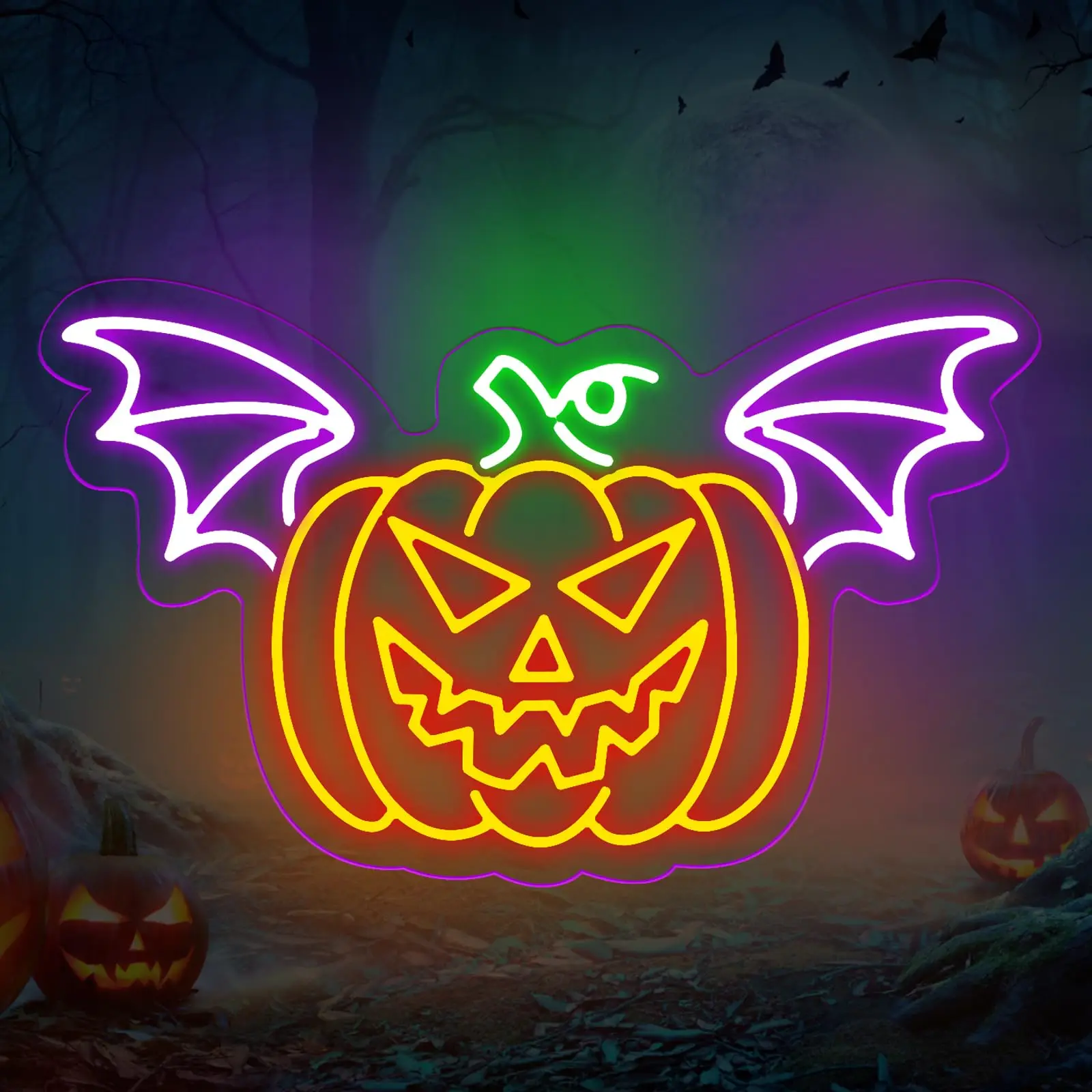 

Неоновая вывеска с тыквой, вывеска на Хэллоуин, декор для вечеринки, неоновая вывеска для детской комнаты на День благодарения, спальня, игровая комната, человеческий пещерный бар