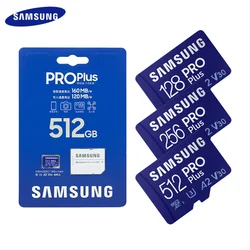 Cartão Micro SD SAMSUNG PRO Plus, Cartões de Memória Originais para Nintendo Switch, Steam Deck, ROG, Ally Tablet, Câmera DJI, 512GB, 256GB, 128GB