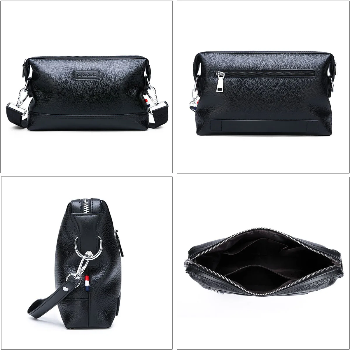 Men's Clutch Bag Genuine Leather Wrist Bag Multifunctional Shoulder Messenger Bag Soft Cow Leather Fashion Men Bag Clutch Wallet