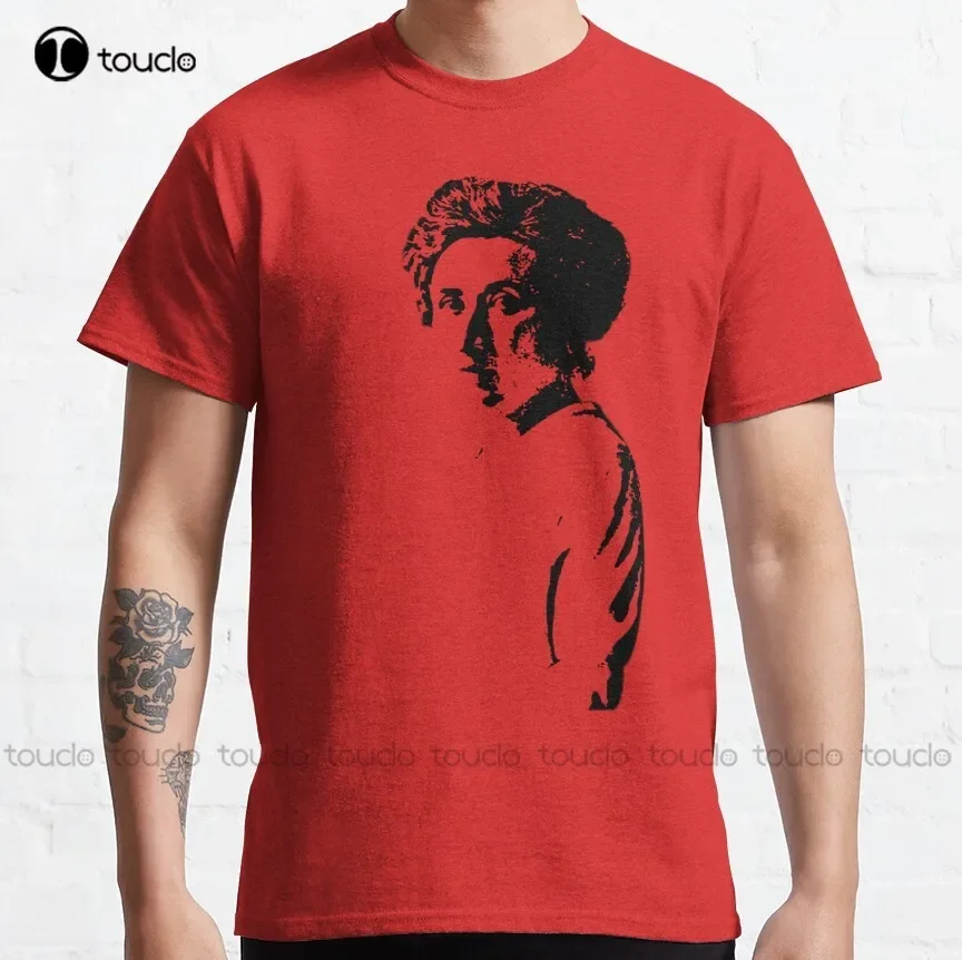 

Классическая футболка Роза Люксембург, черные футболки на заказ для взрослых и подростков, унисекс, футболка с цифровой печатью, модная забавная новинка Xs-5Xl