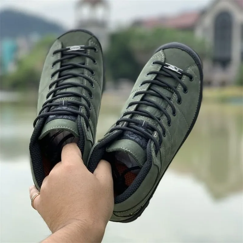 

Осенняя походная обувь для мужчин, черная, зеленая обувь для скалолазания, мужская треккинговая обувь на резиновой подошве, мужская уличная прогулочная обувь