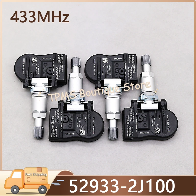 

52933-2J100 4 шт., 433 МГц, система контроля давления в шинах, датчик TPMS для Hyundai Accent Genesis I30 ix20 ix55 Kia Ceed Rio Mohave