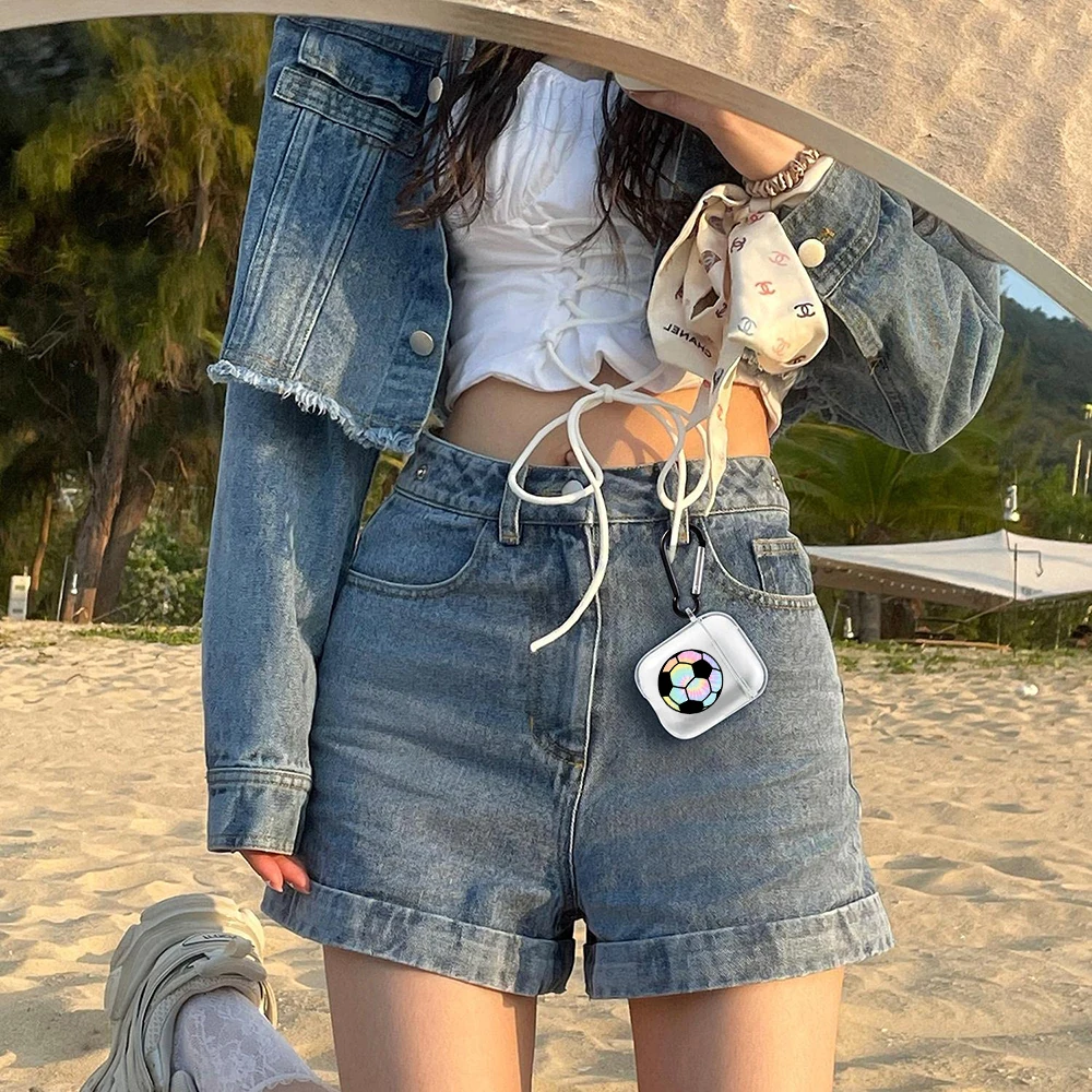 حافظة شفافة ناعمة من البولي يوريثان الحراري لأجهزة Apple Airpods Pro 2 3 1 حافظة لكرة القدم وكرة القدم وغطاء سماعة الأذن Airpod Shell