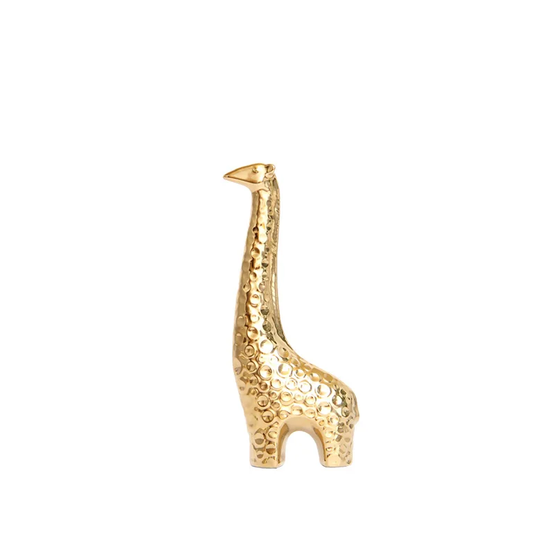 

Golden Giraffe Ceramic Ornament Figurines Miniature Statue For Tabletop Mantel Desk Shelf Home Decor Crafts Ornaments Decoration