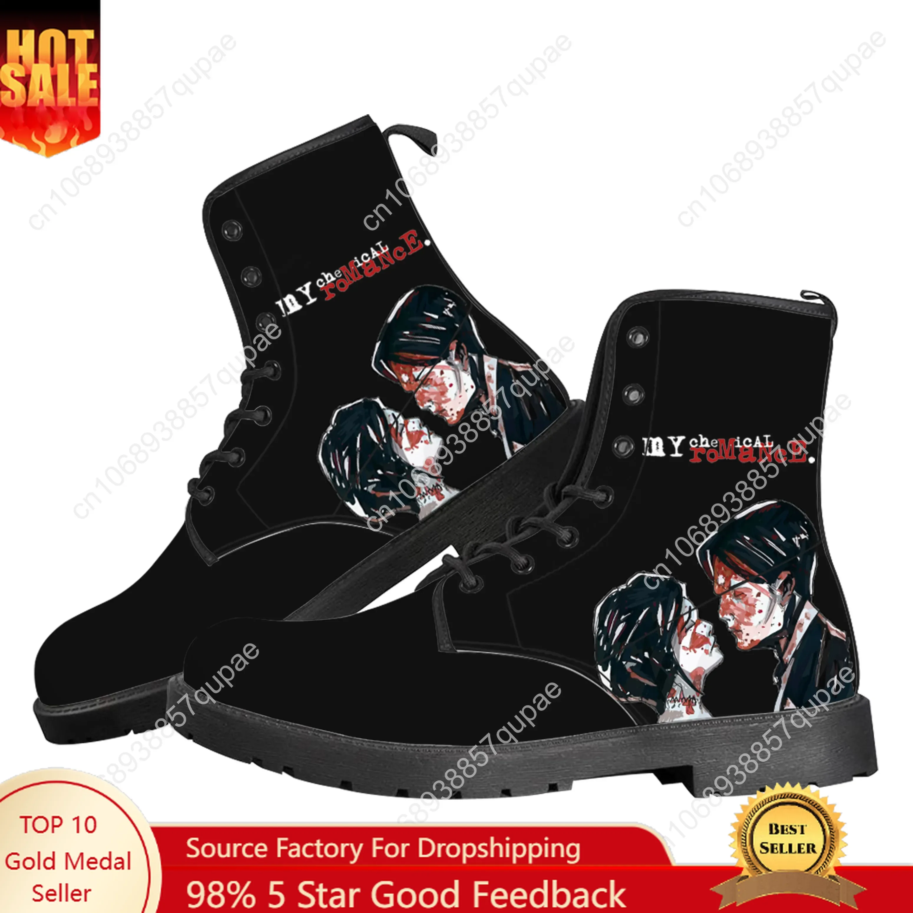 

My Chemical Romance Rock Band Casual Boots Mens Womens Teenager Shoes Fashion 3D Boot Outdoor Couple Customize Made Shoe