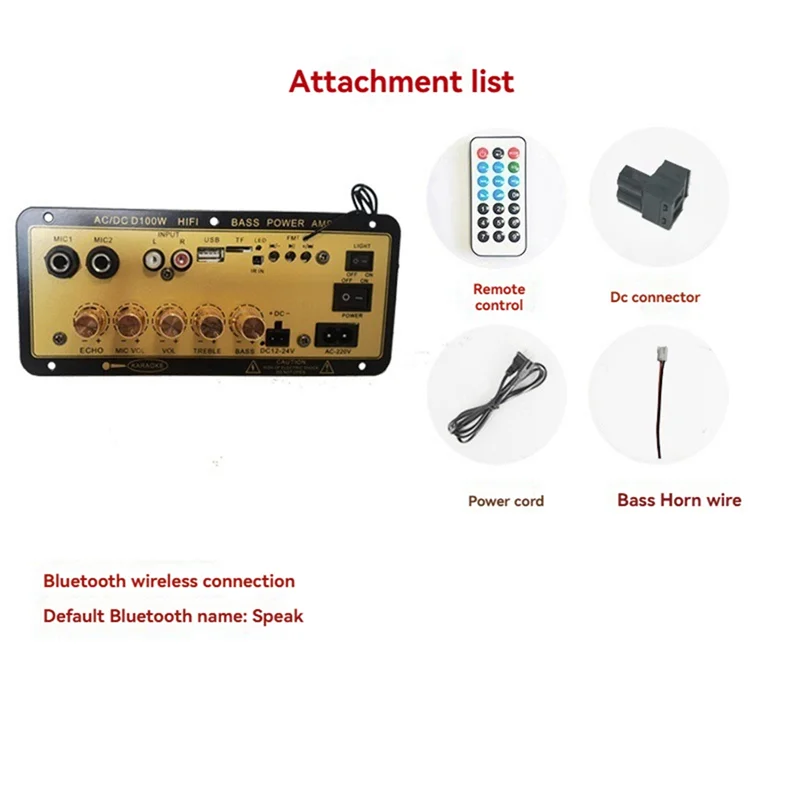 A10R D100W Bluetooth Amplifier Board With Optical Audio Input Hifi Karaoke Amplifier Home/Car Amplifier Board