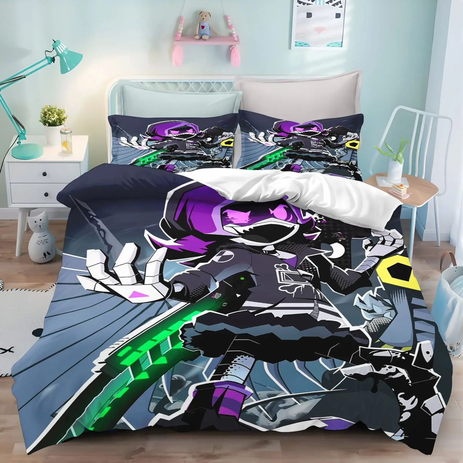 Murder Drones Uzi Doorman Bedding Set 3D Print Duvet Cover  Anime Quilt Cover, No Comforter, Kids Bedroom Home Decoration