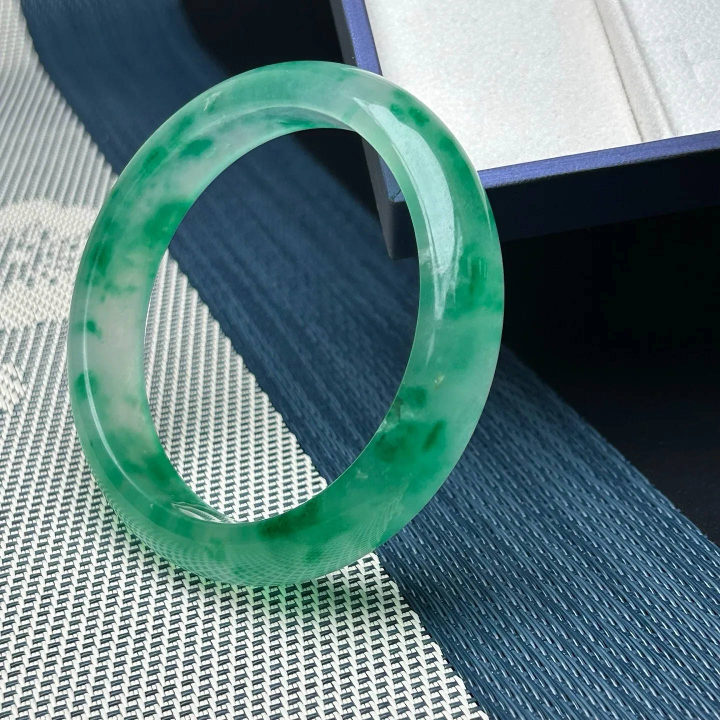 Real Natural Ice Myanmar Green Jade jadeite bracelets bangle 62MM view 5