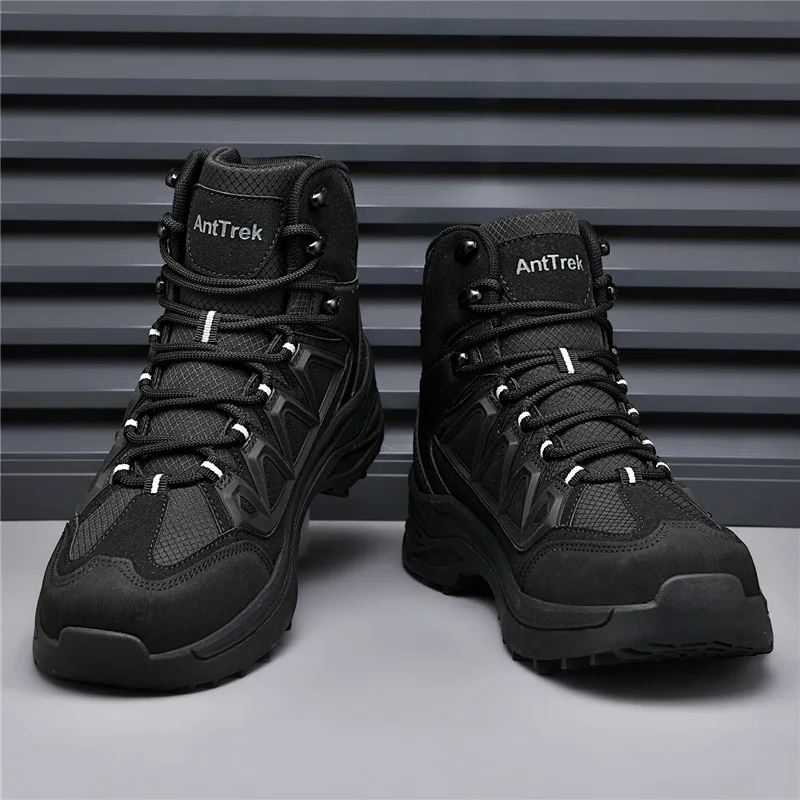 

Мужские высокие кроссовки для активного отдыха, походов, альпинизма, велоспорта по бездорожью, нескользящие и износостойкие.