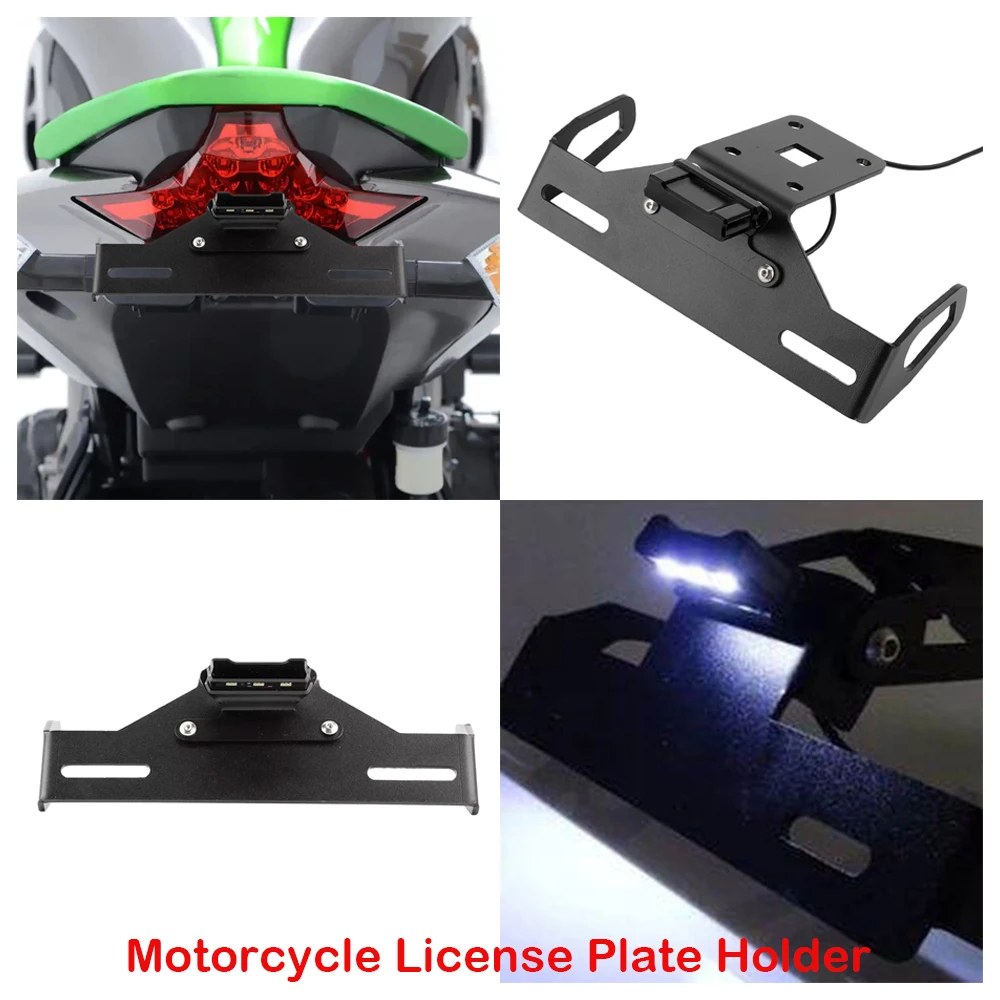 

Fits for Kawasaki Z1000 Z1000R ABS ZR1000 2014-2021 Motorcycle Rear License Plate Holder Tail Eliminator Replacement Bracket