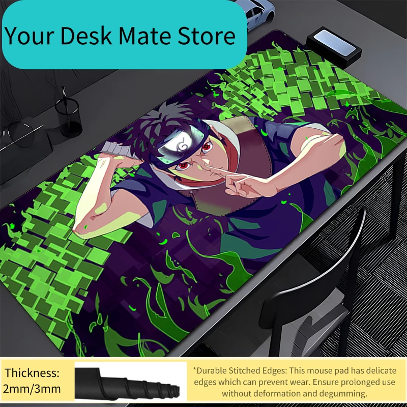 Mauspad Gamer PC Computer HD-Druck Schreibtischunterlage Tastatur Anime Gaming Naruto Shisui Uchiha Edge Weiß Zubehör Mauspad Teppich