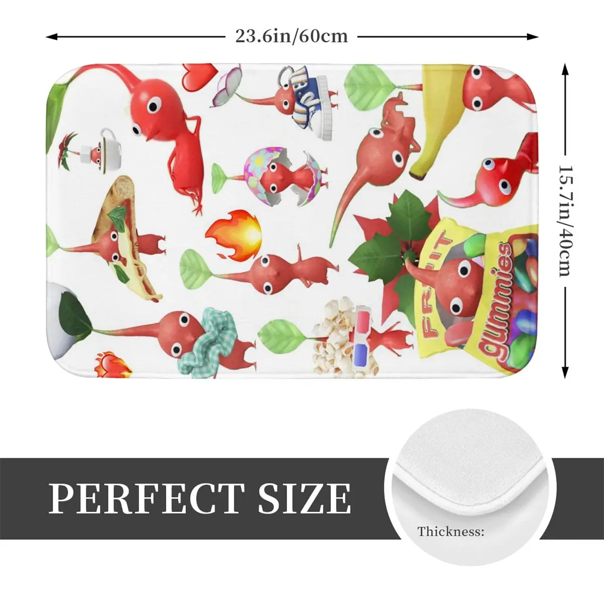 Pikmin Anti-slip Doormat Floor Mat Dust-proo Carpet Rug for Kitchen Entrance Home Bathroom Footpad Mats