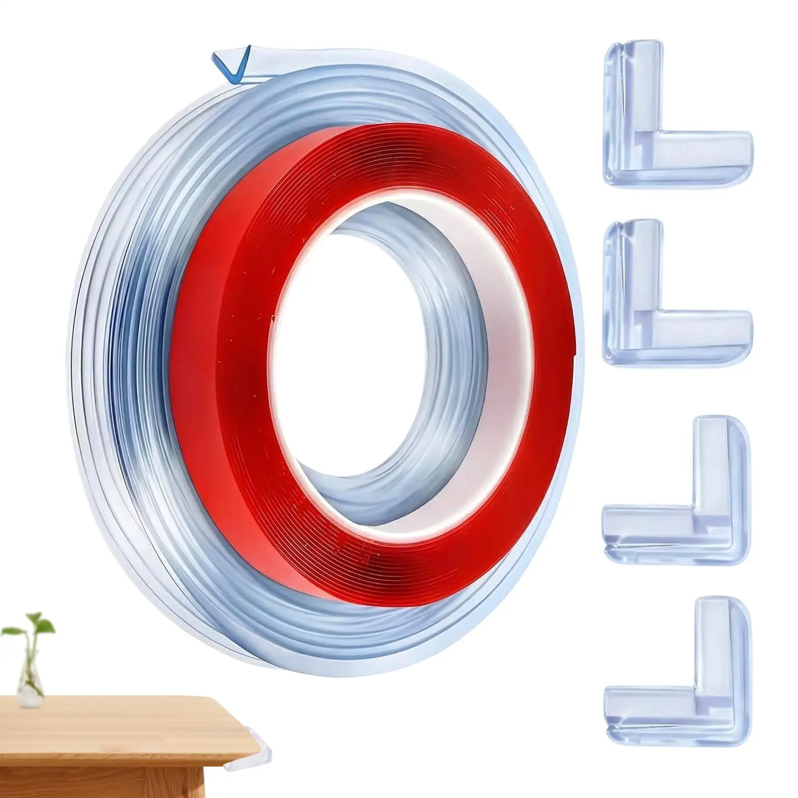 Bed Corner Protector 10ft Thick Soft Clear Adhesive Strip Protection Furniture Edge Protector for Kids Furniture Bed Wall Frame