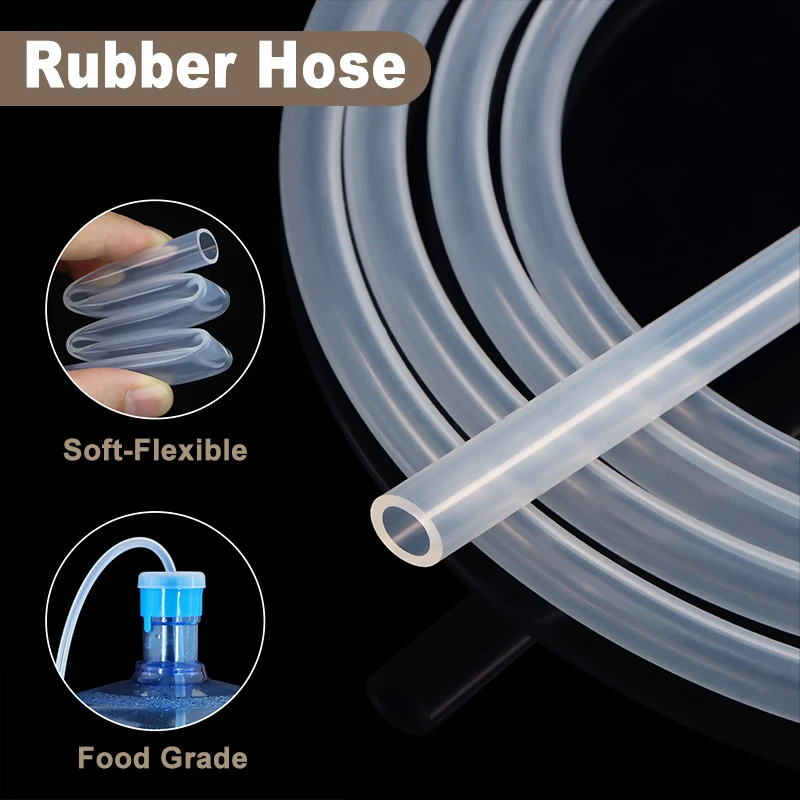 

1 - 20m Transparent Silicone Rubber Hose 1 2 3 4 5 6 7 8 9 10 12 14mm Flexible Nontoxic Food Grade Water Pipe Aquarium Pump Tube
