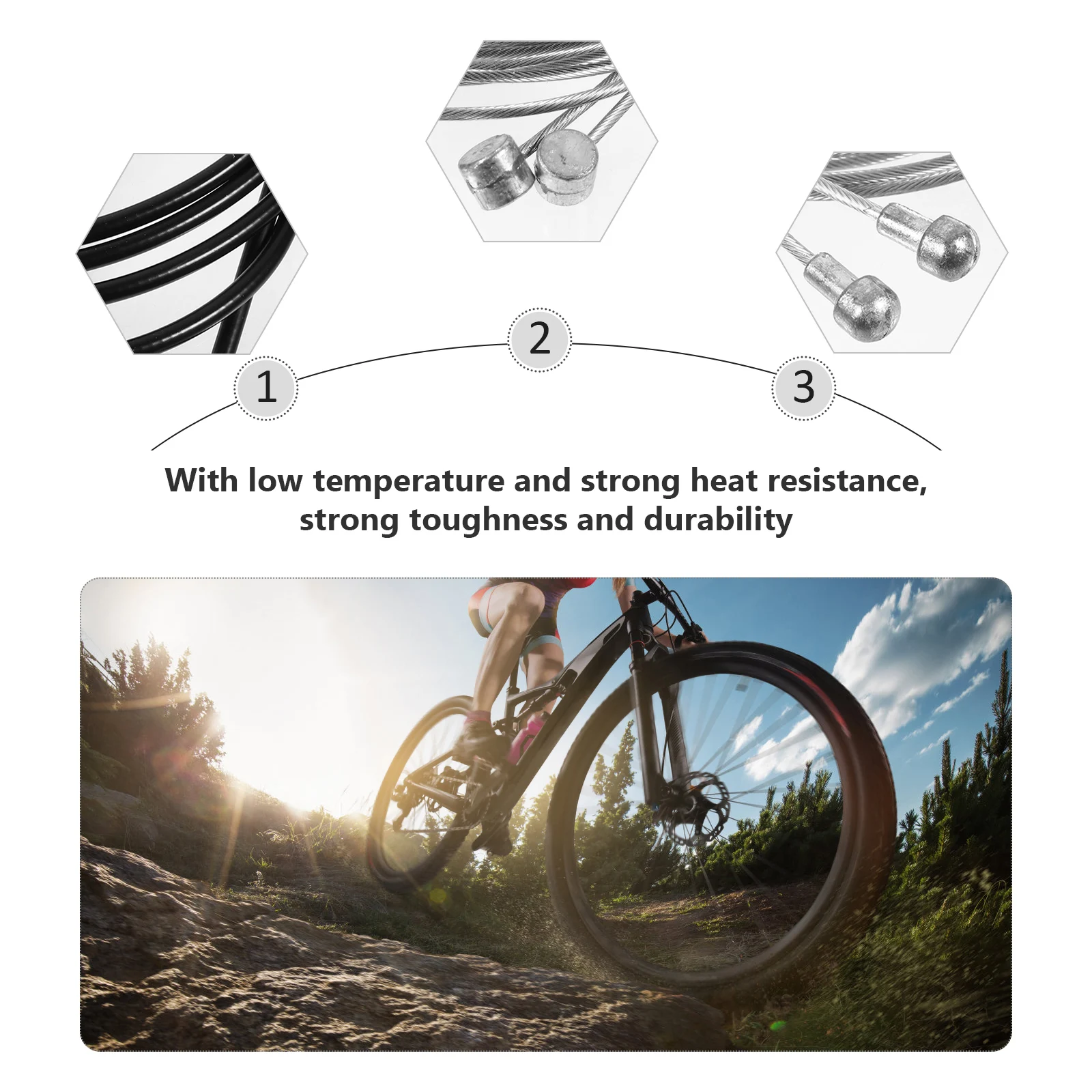 

1 set Bike Brake Cable Set Shifter Derailleur Wire Replacement Durable Heat Resistant Road Mountain Bike Accessories Cable Kit