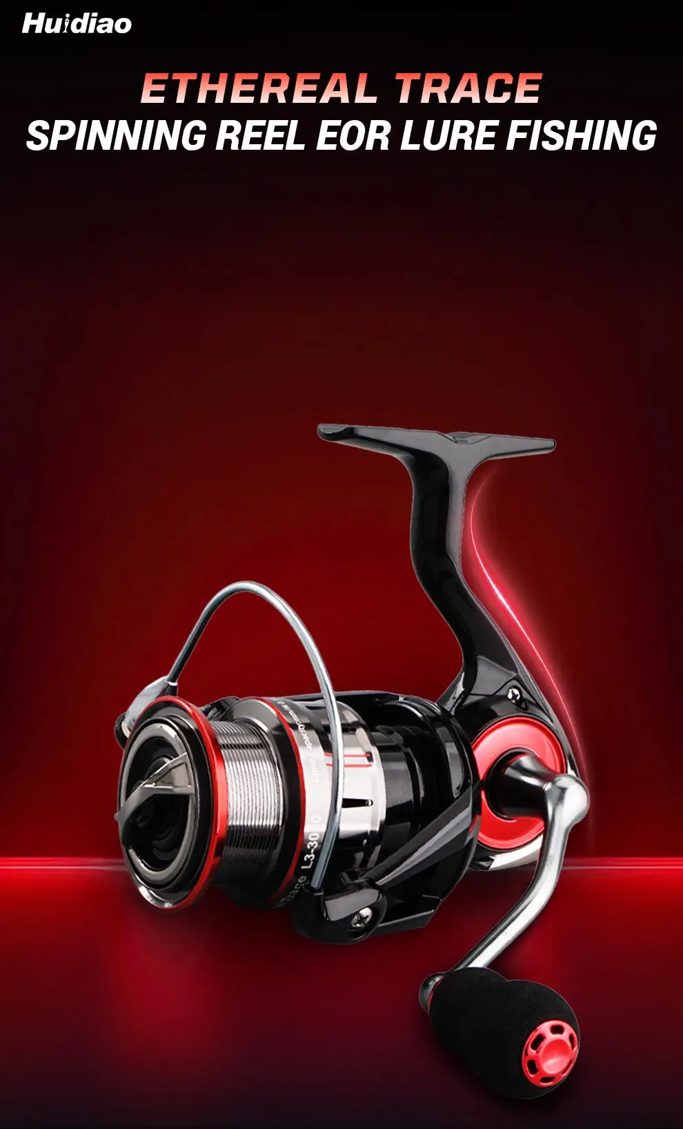 Huidiao Spinnrolle 3000, langsames Oszillationssystem, 10 kg maximale Bremskraft, 5+1BB CNC-Metallspule/-griff für Salzwasser und Süßwasser – Detail 1