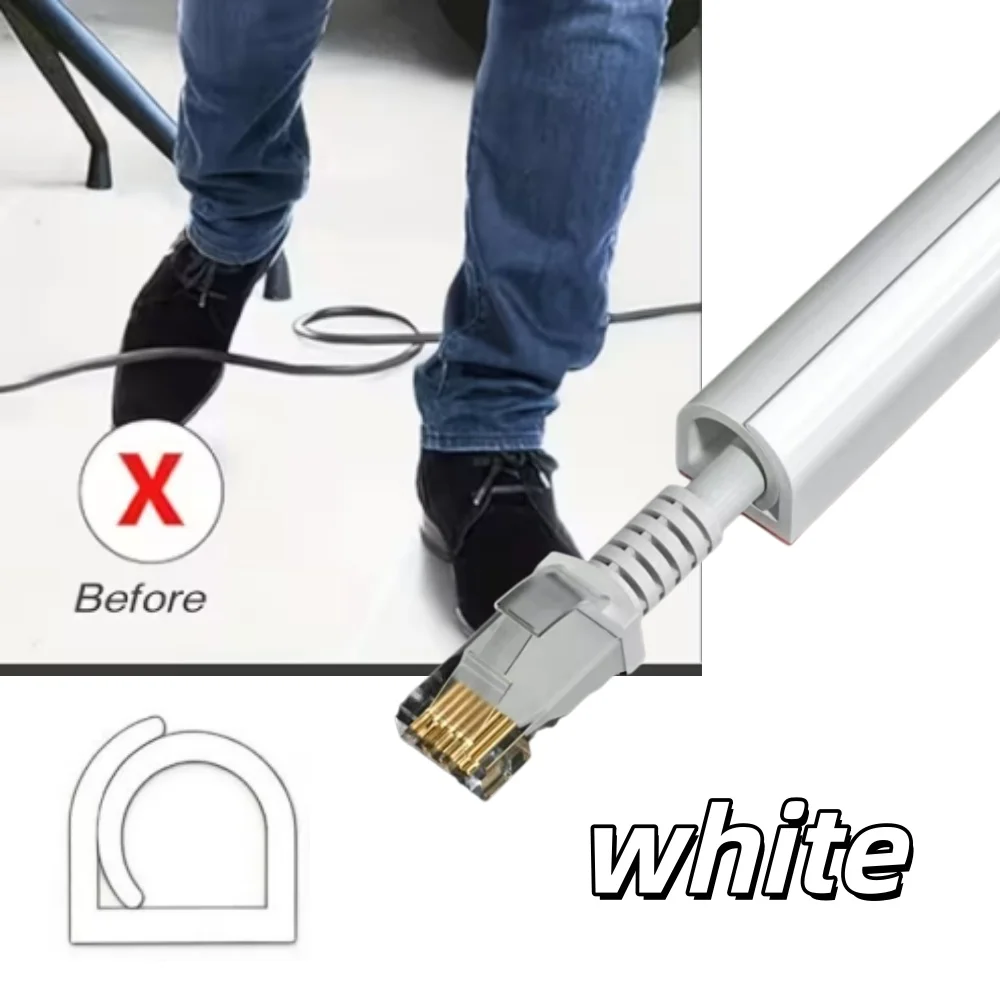 1roll 1m Hidden Self-adhesive Cable Tray,PVC Flexible Electrical Conduit Cable Protector,Suitable for Desktop,Wall
