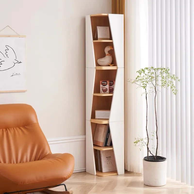 AOLIVIYA Arc Corner Bookcase Desk Bookshelf Library Cabinet Storage Shelf Rack For Entrance