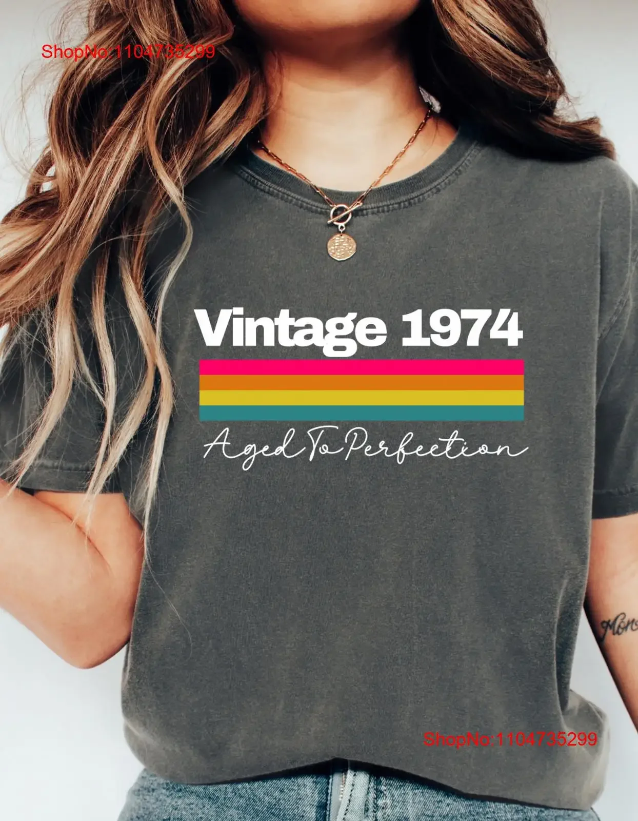 

50th Birthday T Shirt Vintage 1974 For vintage Washed Top For Everyday Wear Comfortable Soft Unisex graphic Stretched homme