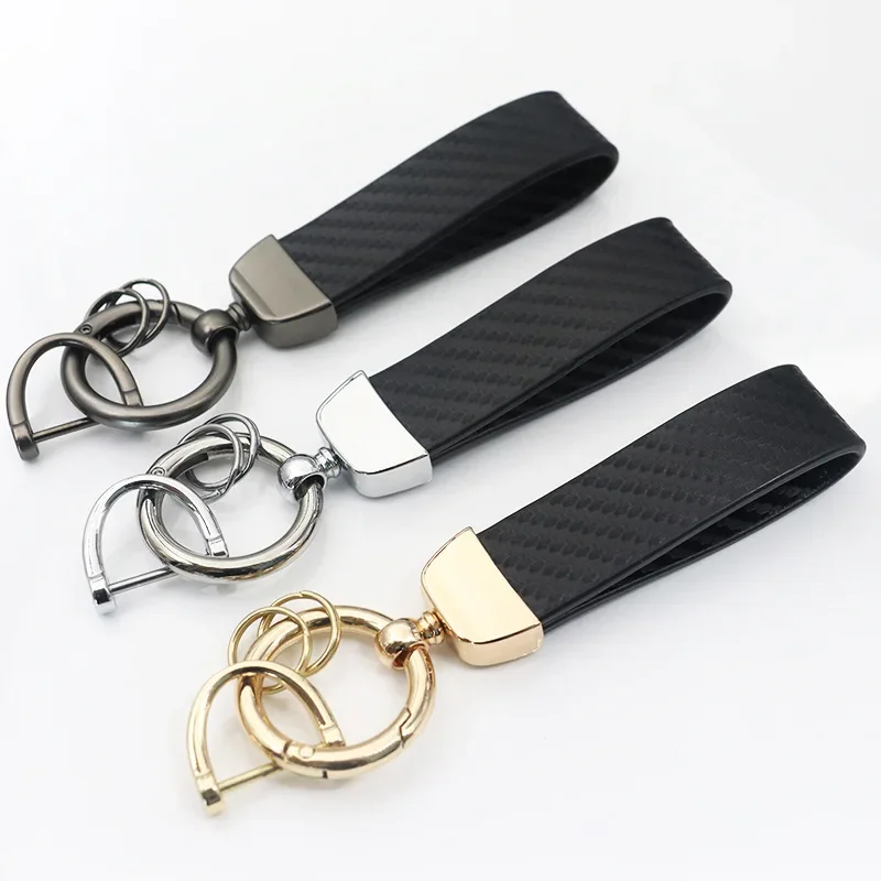 Car Sleek Carbon Fiber Style Keychain - 360° Rotatable, Universal Fit with Anti-Lost D-Ring, Durable for Men & Women Amagi