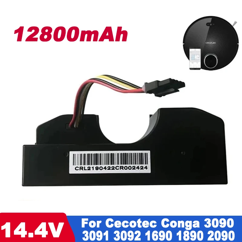 

Vacuum Battery For CECOTEC CONGA 3090 CONGA 3091 CONGA 3092 Fits 05173 12800mAh / 44.40Wh 14.4V Li-ion