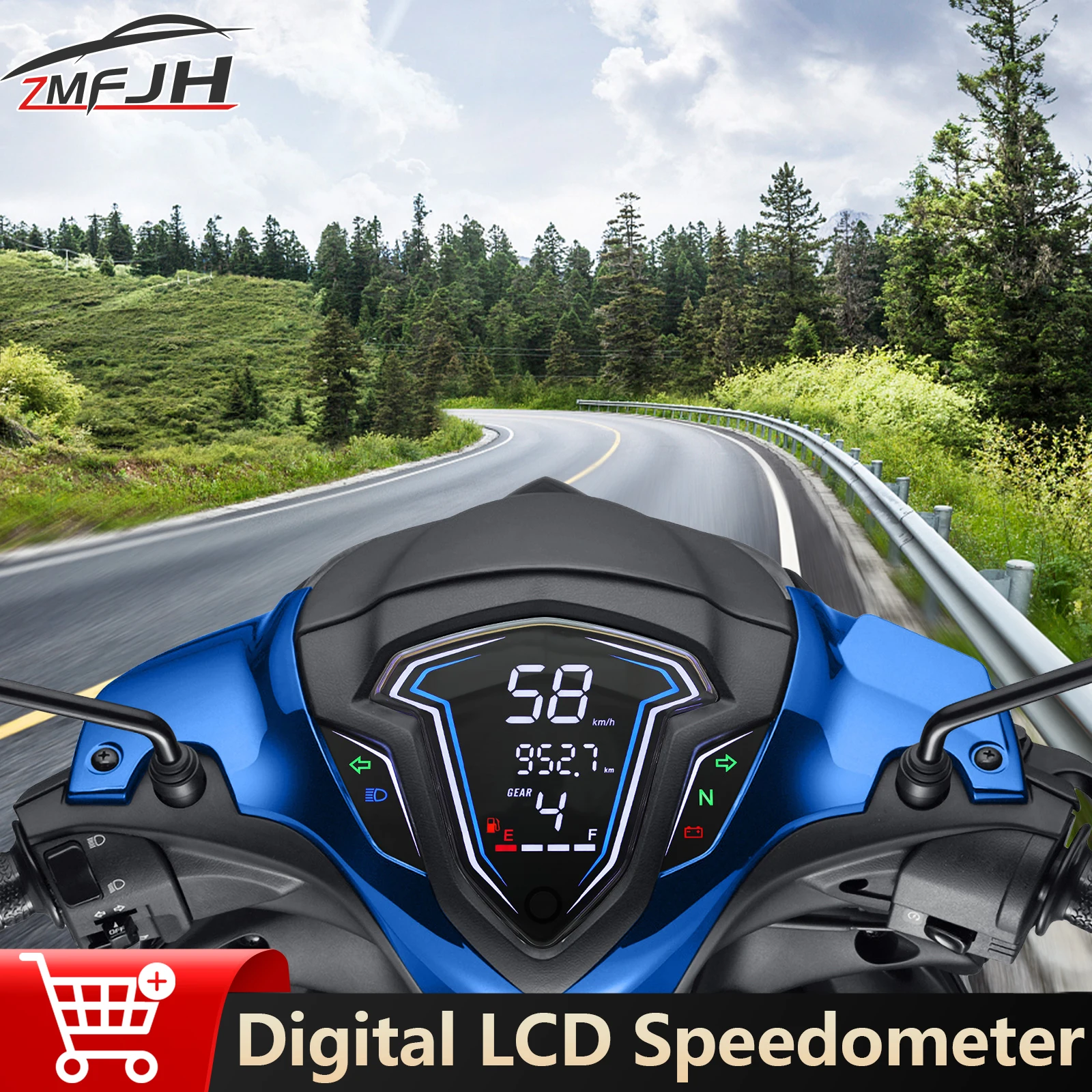 

Motorcycle Digital Odometer KMH MPH Speed Meter Gear Voltage Dashboard With Turn Signal For YAMAHA SRL115 FI For LAGENDA 115Z