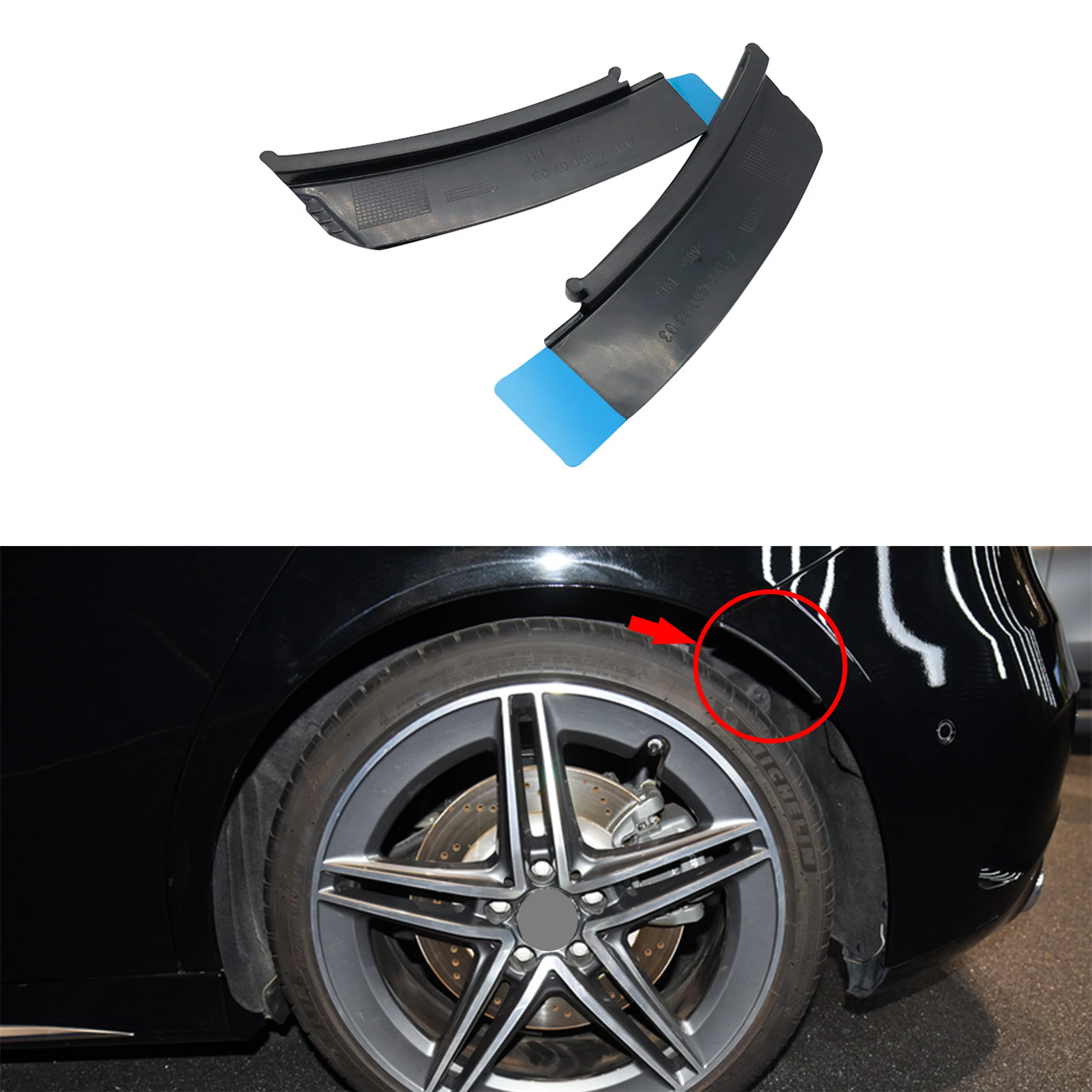 For Mercedes Benz W177 AMG A180 A200 A250 A35 2019 2020 2021 2022+ Rear Car Wheel Fender Flare Extension Stone Chip Protector