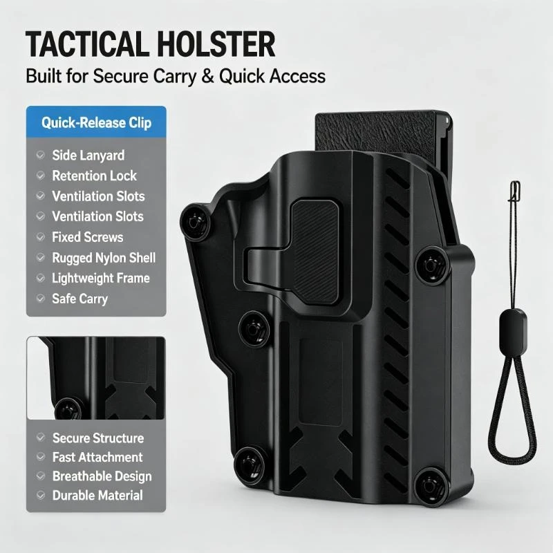 Pull‑String Release Clip‑On Waist Storage Pouch Multi‑Fit Sleeve For Toy Model Pistol Themed Costume Party Use
