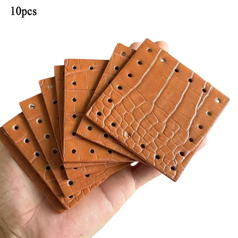 

Diy Pu Leather Bag Surface Multi-Color Combination Tote Bag Accessory 75X75mm Square Hand Woven Bag Surface With Perforated