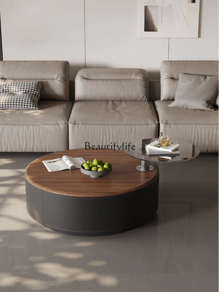 

Medieval Style Walnut Wood Nordic Coffee Table Modern Simple Home Use