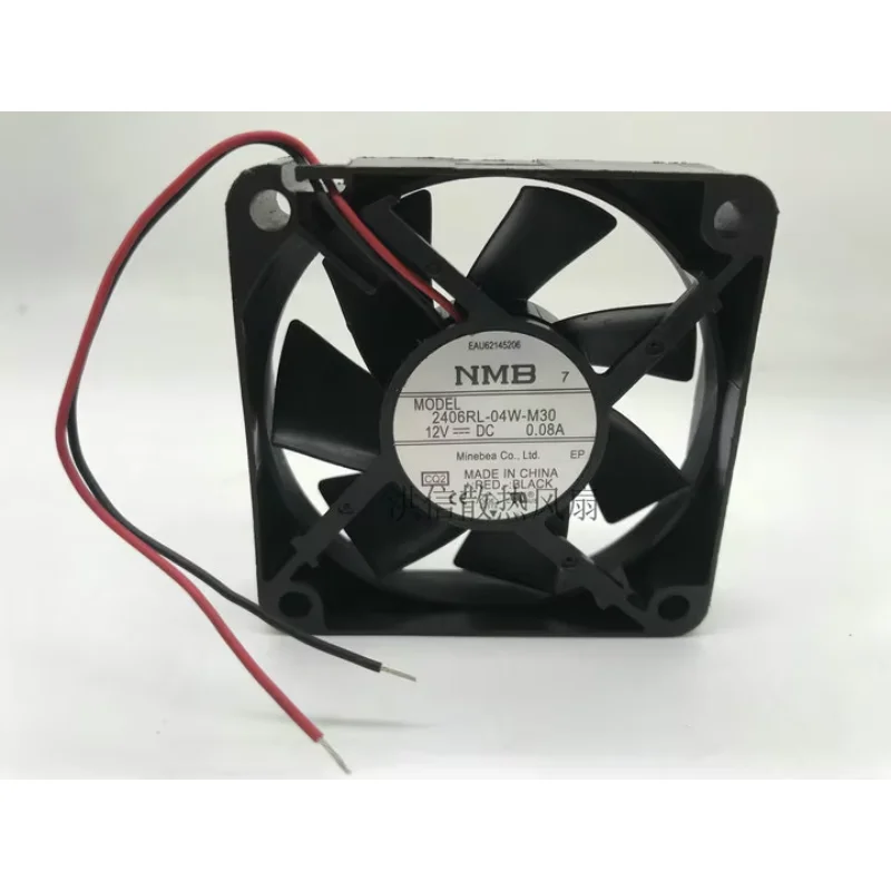 NMB-MAT 2406RL-04W-M30 C02 DC 12V 0.08A 60x60x15mm 2-Wire Server Cooling Fan