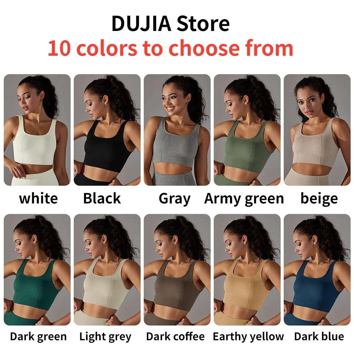 New Sports Underwear Womens Longline Padded Crop Tank Yoga Bras Workout Fitness Top Medium Support Wirefree Gym Tank Top Bras