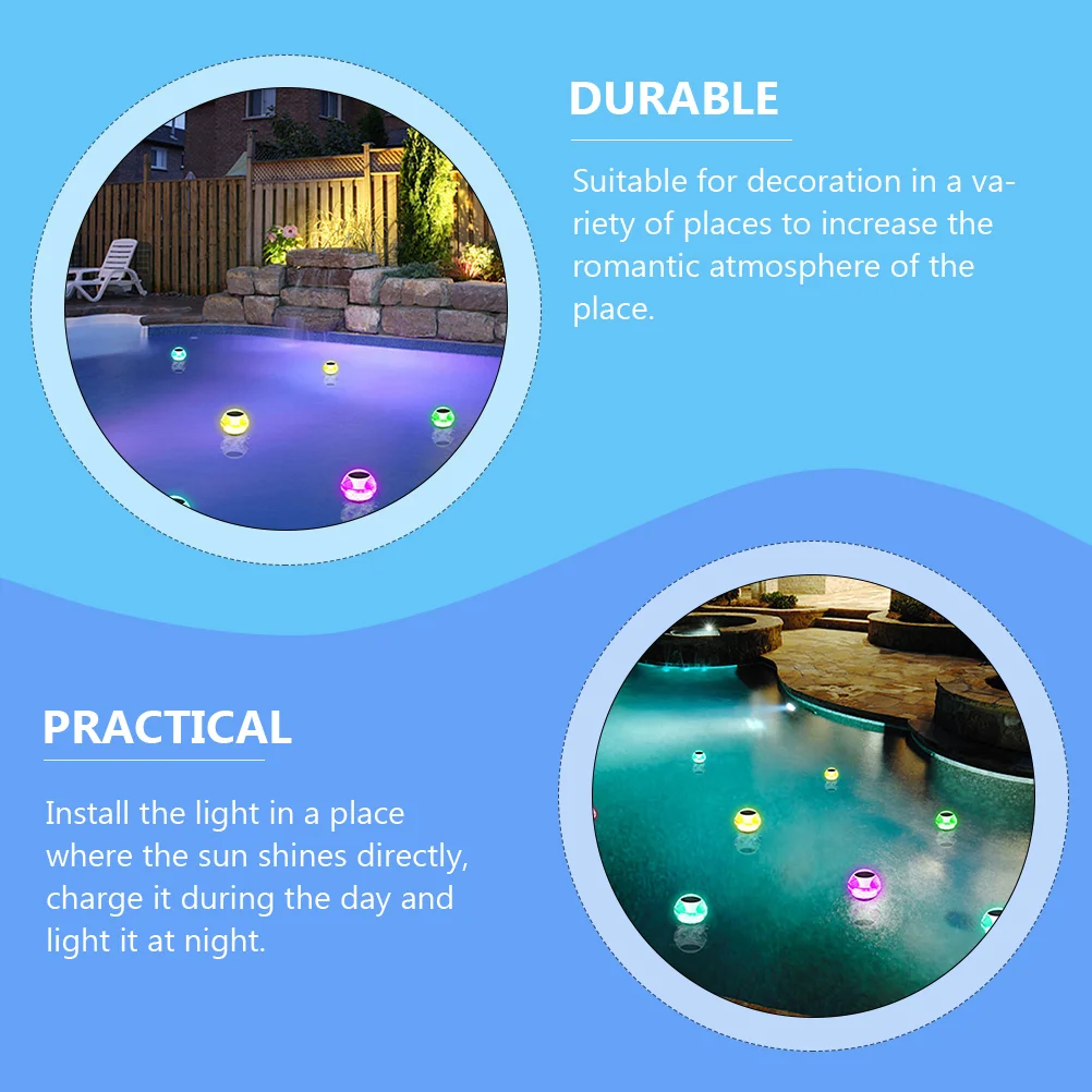 

Solar Floating Pool Lights Waterproof Underwater LED Built-in for Garden Yard Pond Lake Aquarium Decor