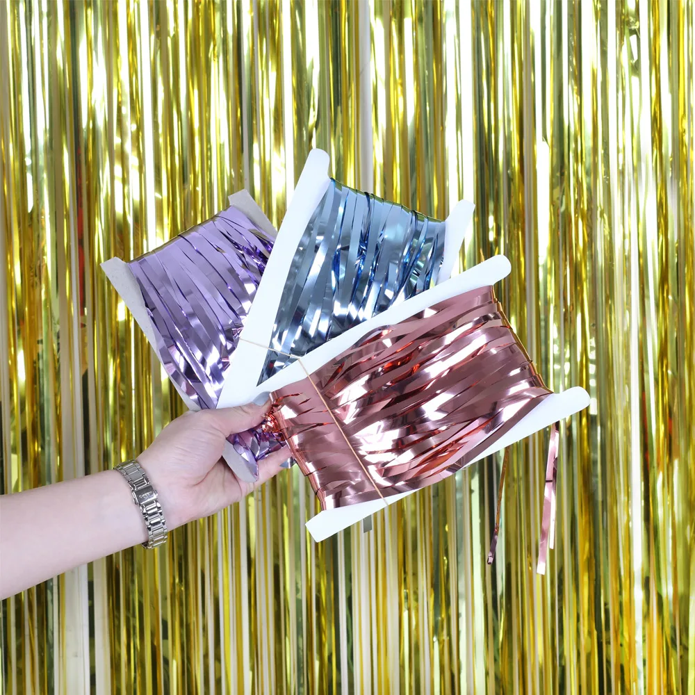 2/3/4M Party Background Wedding Decor Foil Fringe Curtain Sequin Bachelorette Photo Backdrop Wall Curtain Birthday Baby Shower