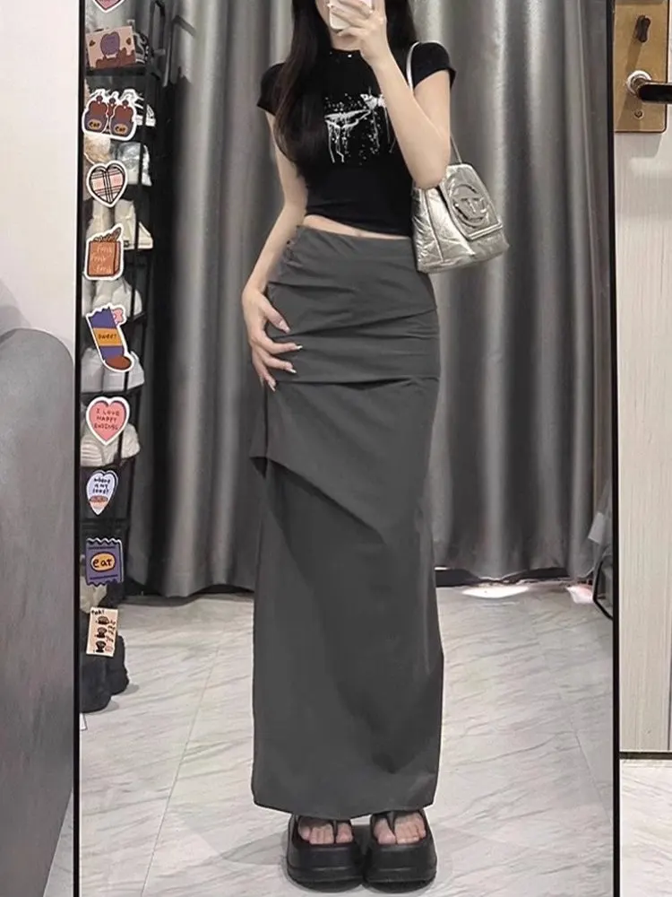 

Повседневный женский комплект из двух предметов: юбка и топ с коротким рукавом, облегающий крой, в американском стиле, летняя новинка, комплект из двух предметов.