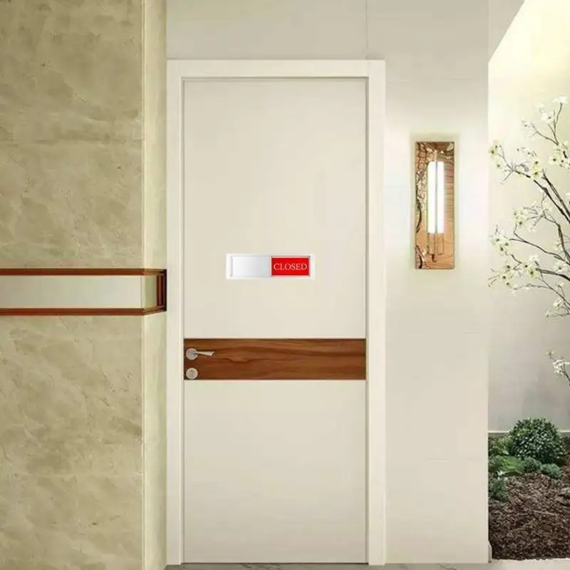 Improve Work Efficiency Privacy Sign with and Adhesive Tape, Open/Closed Sliding Sign for Home Offices Restroom