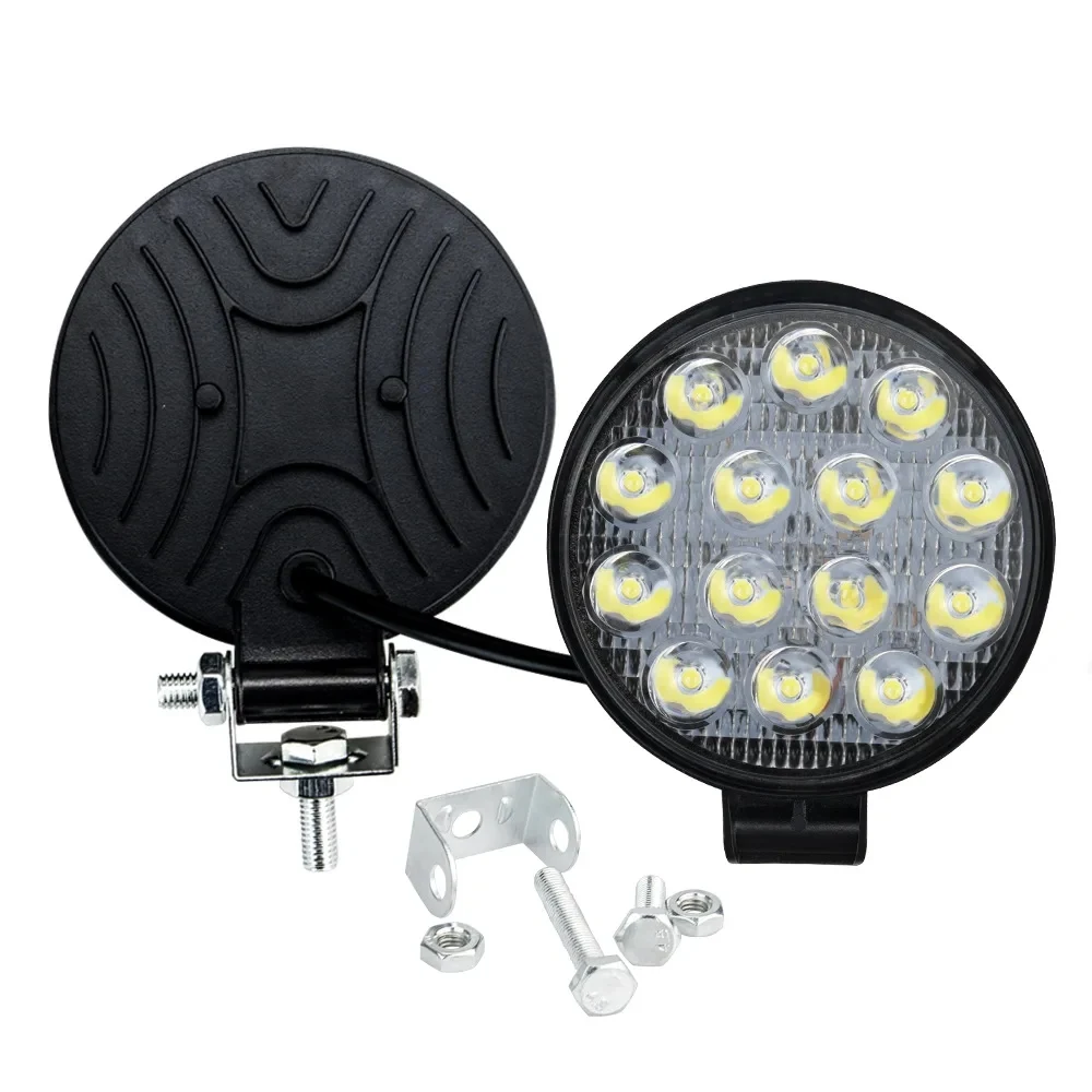 14 LED Work Light 42W 6000K Mini Round Headlamp Spotlight for Truck SUV 4WD Engineering Headlights Off-road Car Front Fog Lamp