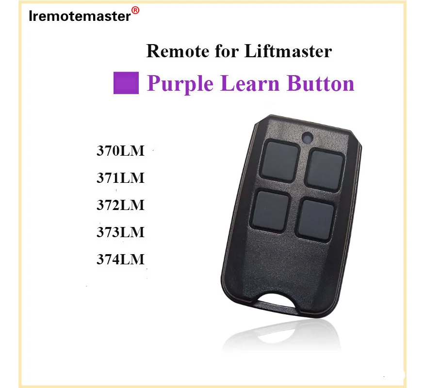 For 371LM 315MHZ 372LM 373LM Garage Door Transmitter Garage Door Remote Control Purple Learn Button Garage Command