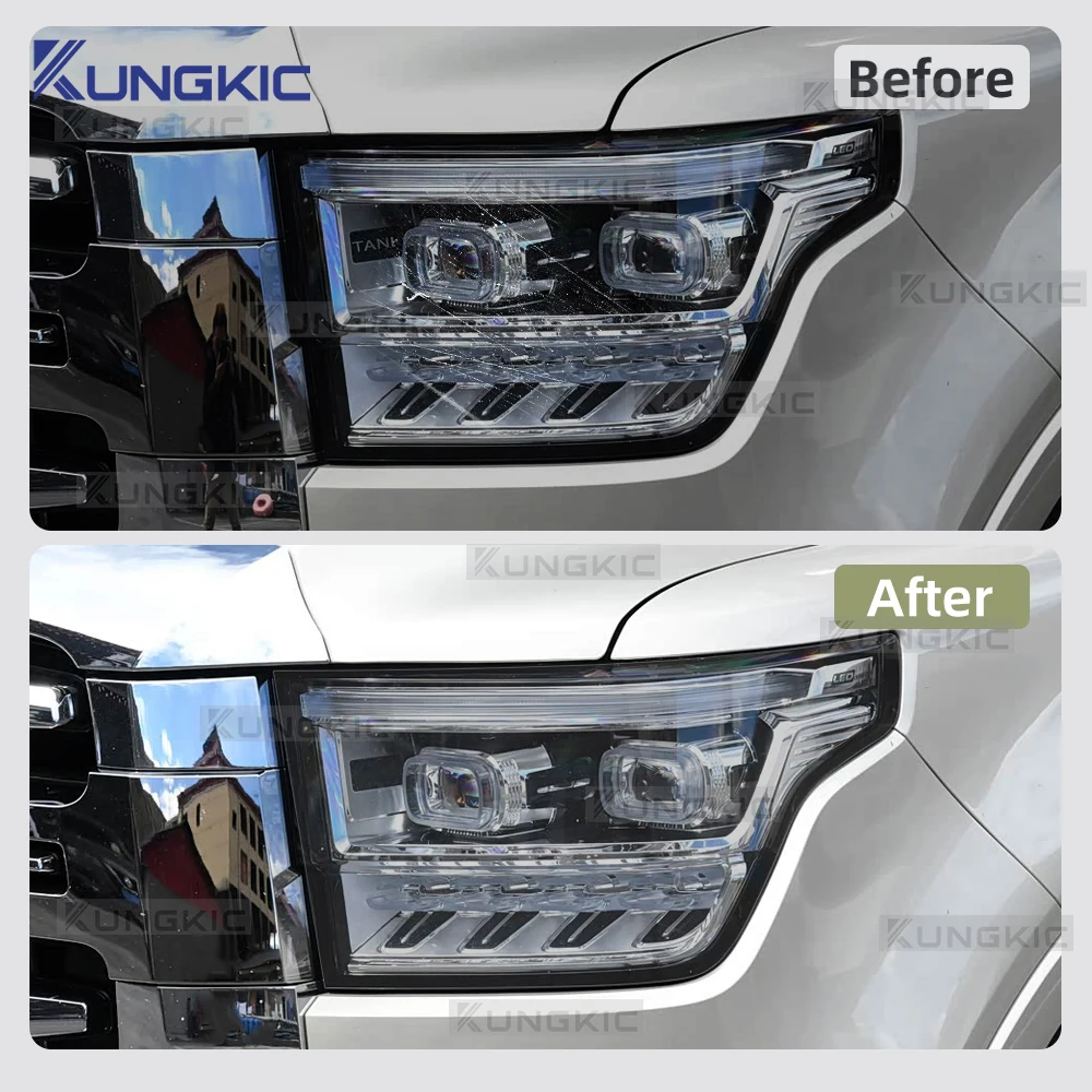

For Great Wall GWM WEY Tank 500 2021 2022-2025 TPU TPU Pre-cut Anti-scratch Clear Smoked Sticker Car Headlight Film Accessories