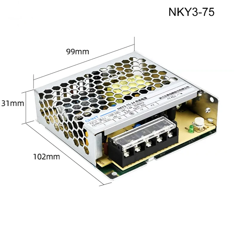 NKY3 Origianl Chint switching power supply ultrathin 85-264V ke 12V/24V/36V/48V DC transformator lampu LED Kontrol sinyal pencahayaan