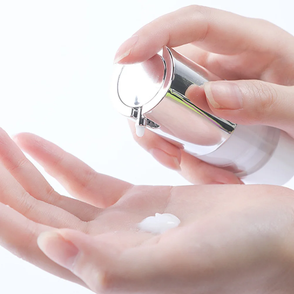 3Pcs Airless Pump Bottles Refillable Containers Travel Lotion Dispensers Leakproof Toiletry Bottles Containers