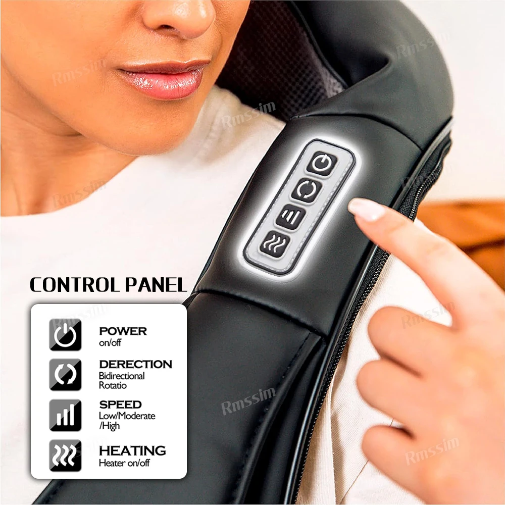 Back Massager, Heated Shiatsu Neck Massager, Portable Full Body Massager,Deep Kneading Shoulder Electric Massage shawl,Waist Leg