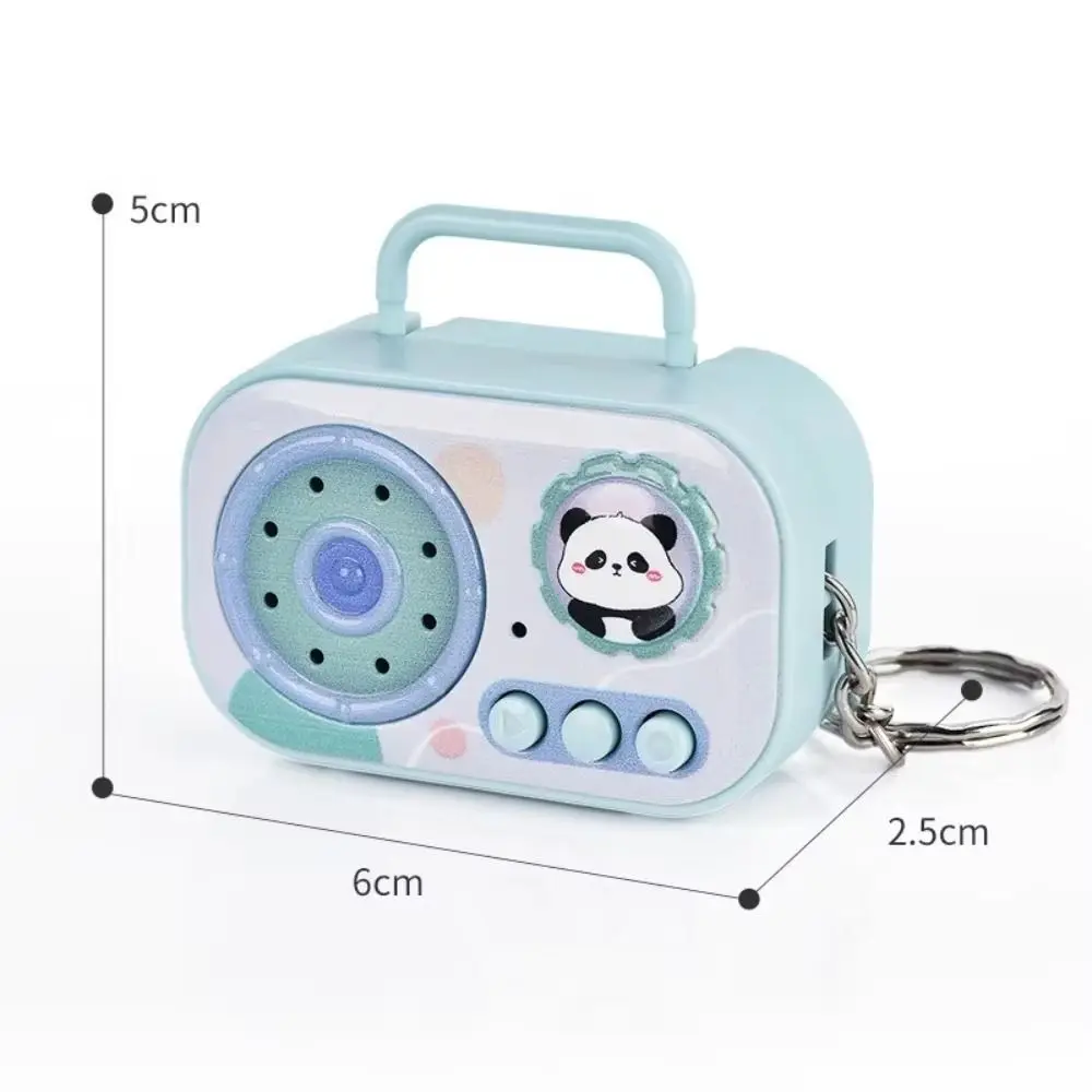 Mini Simulation Portable Retro Tape Recorder Music Playback Keychain Pendant Doll Machine Gift Cartoon Animal Radio Keychain Toy