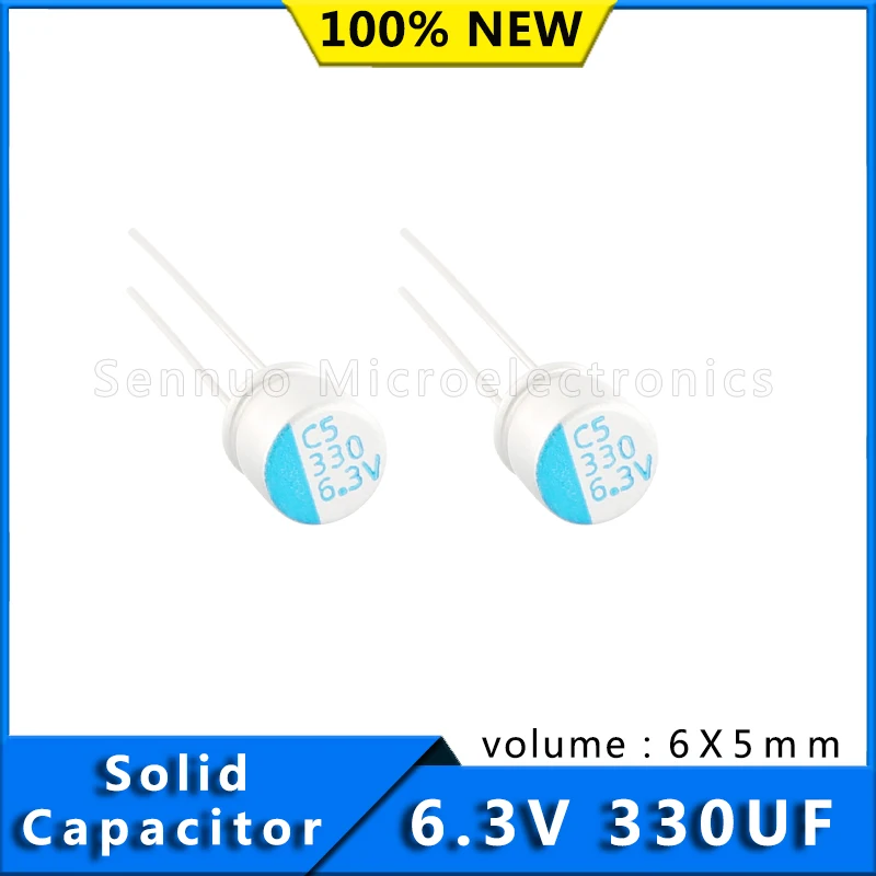 

10pcs New 330uF 6.3v solid capacitor volume 6X5mm 6.3V 330uf motherboard aluminum electrolytic capacitor