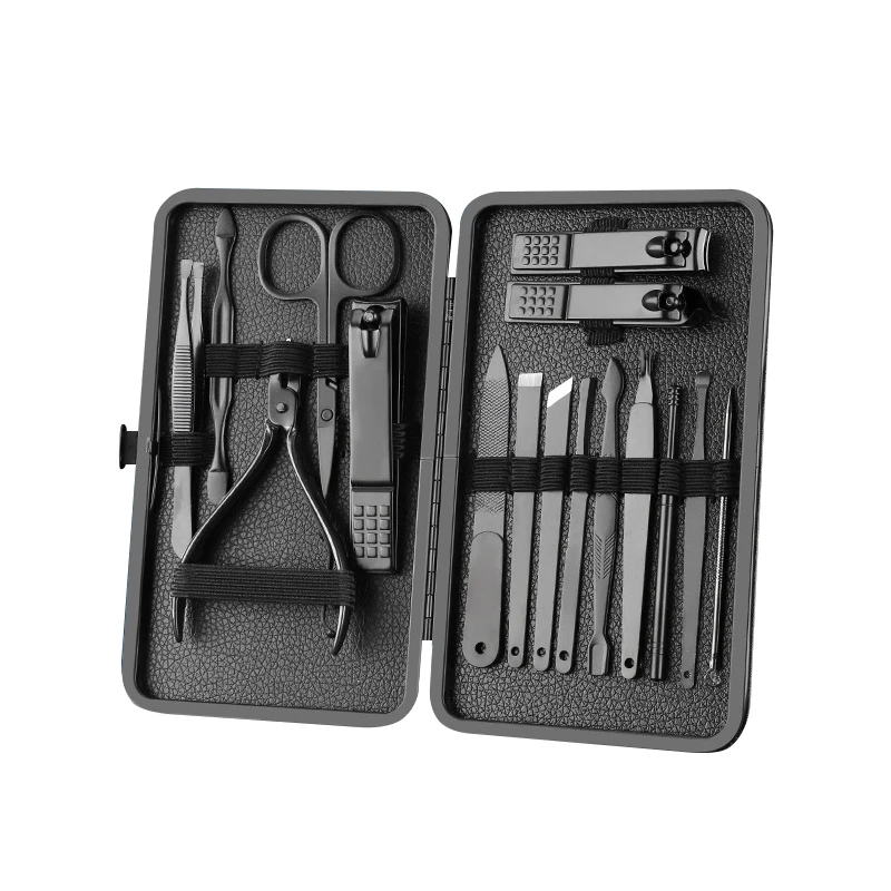 16 Pcs Manicure Cutters Nail Clipper Set Household Stainless Steel Ear Spoon Nail Clippers Pedicure Nail Scissors Tool Portable