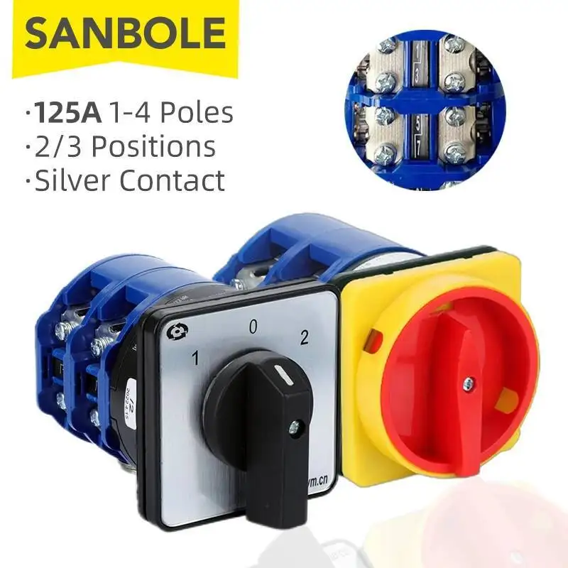 

YMW26-125A Кулачковый переключатель LW26GS Навесной замок 2/3 положения ВКЛ-ВЫКЛ-(ВКЛ) Поворотный переключатель Серебряный контакт Управление питанием LW28